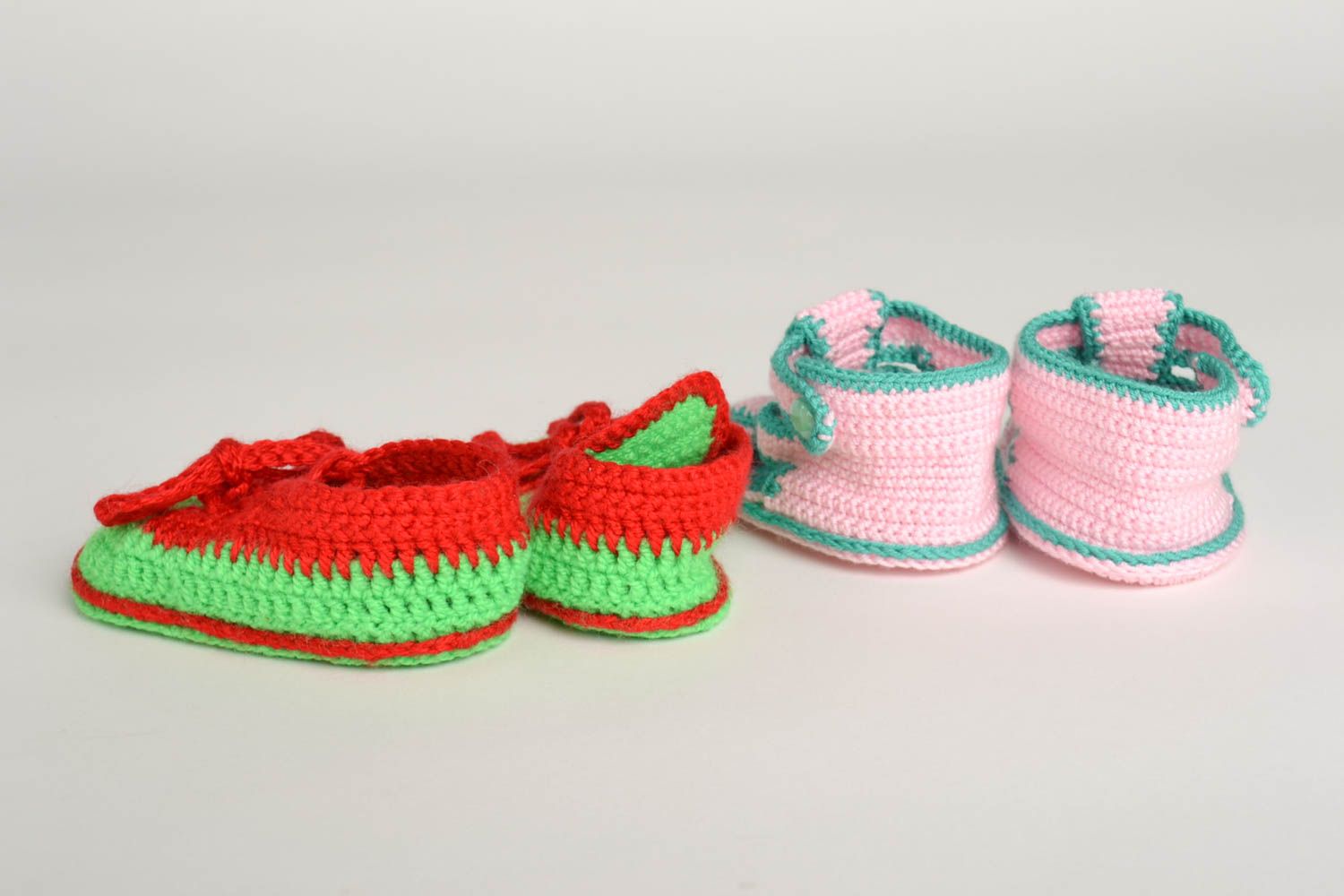 Handmade crochet baby booties set 2 pairs fashion accessories warm baby booties photo 4