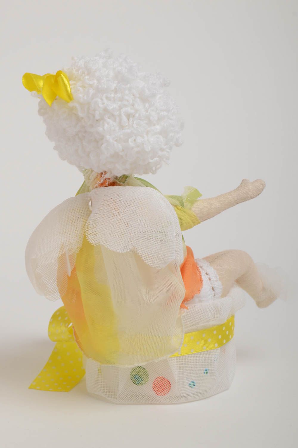 Originelle Interieur Puppe Engel aus Stoff bemalt schön für Dekor und Kinder foto 3