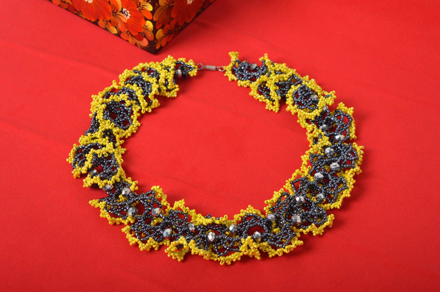 Beautiful handmade beaded necklace artisan jewelry designs fashion accessories photo 1