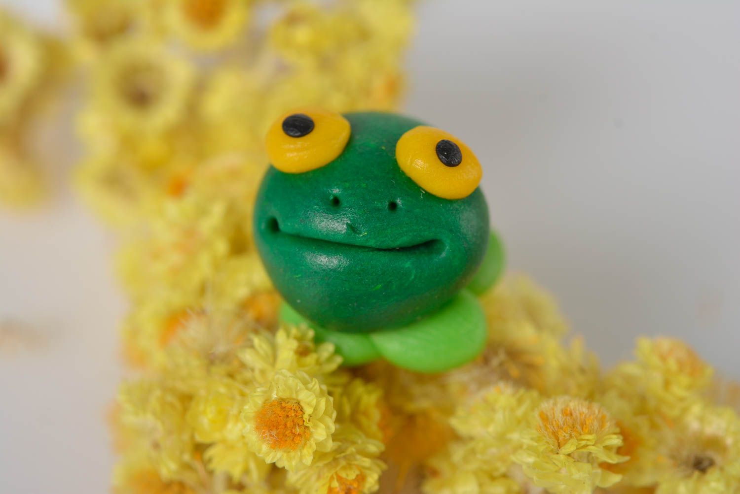 Handmade Polymer Clay Figur Spielzeug Frosch Deko für Haus Geschenk Idee foto 3