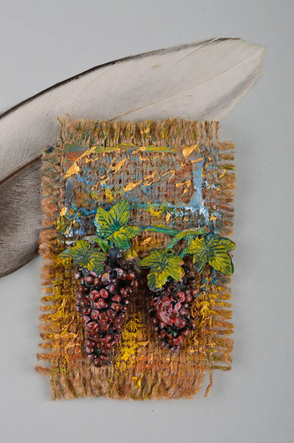 Imán de souvenir hecho a mano de arpillera objeto de decoración regalo original  foto 1