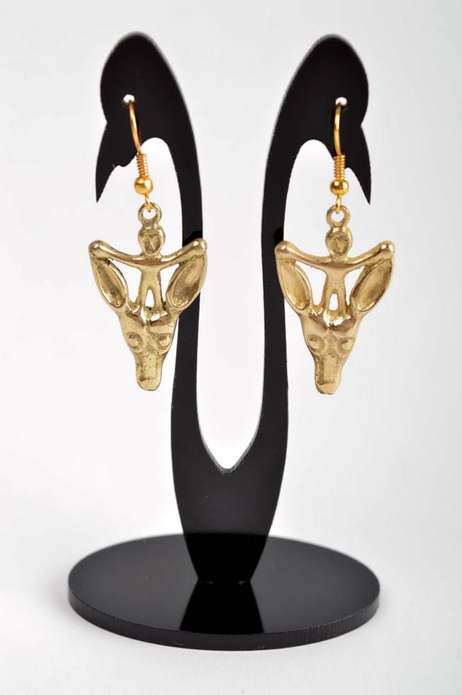 Handgemachte lange Ohrhänger Metall Schmuck Ohrringe für Damen originell foto 2