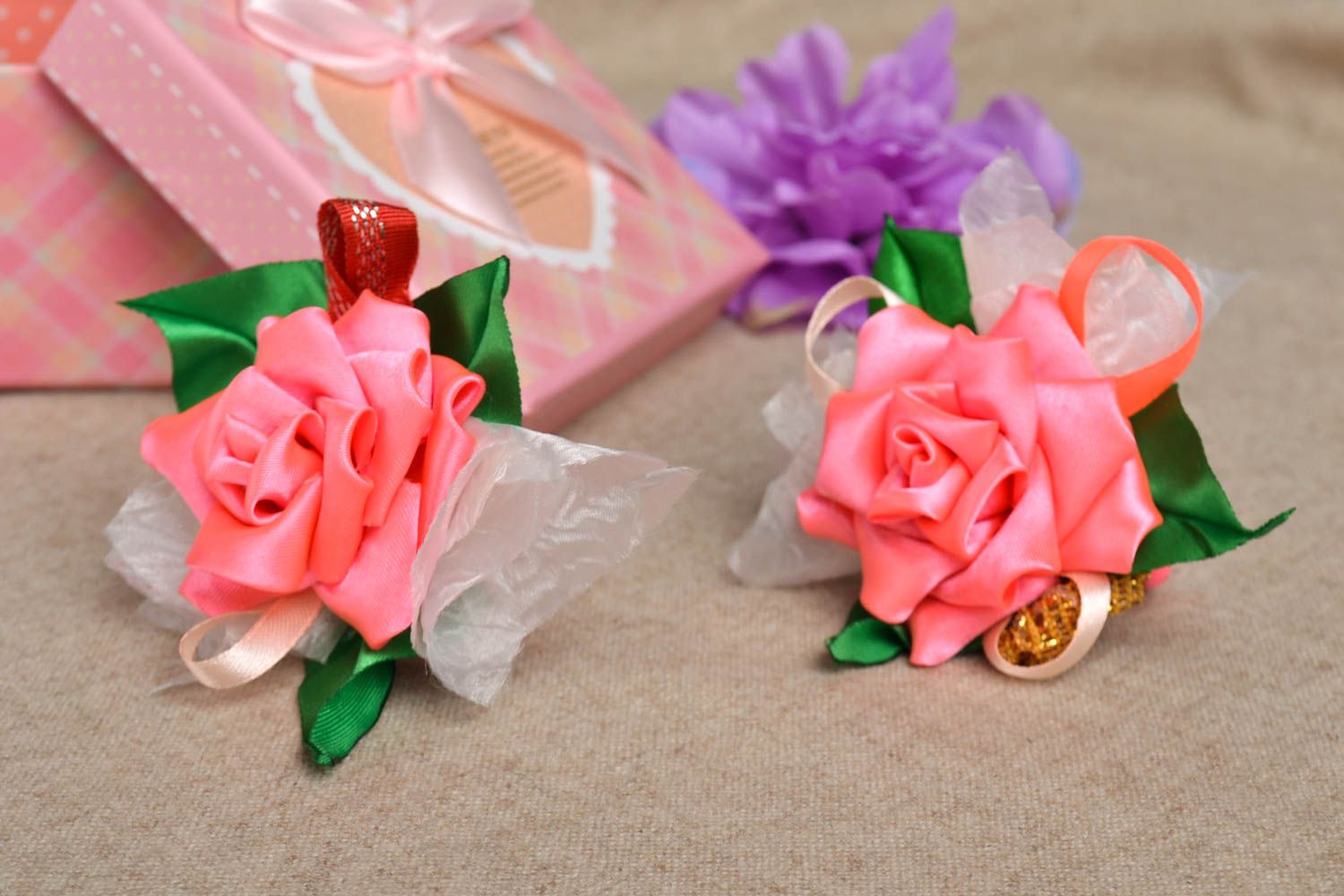 Kinder Haargummis handmade Haargummi Set Accessoires für Haare Haargummis Blumen foto 1