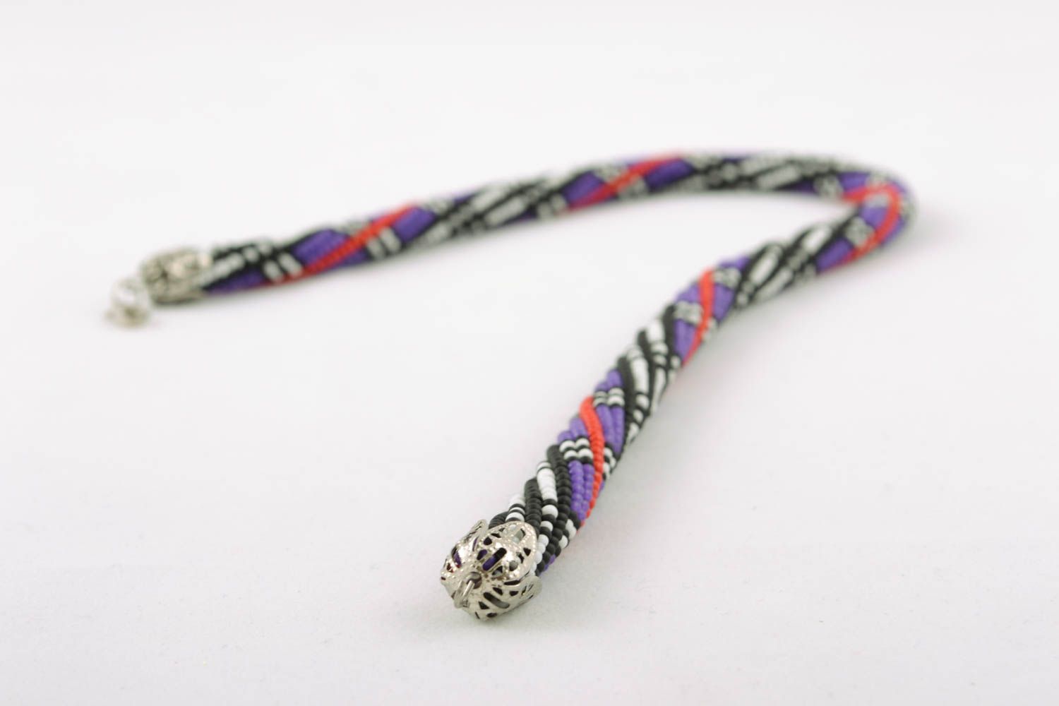 Beaded cord necklace Geometry photo 3
