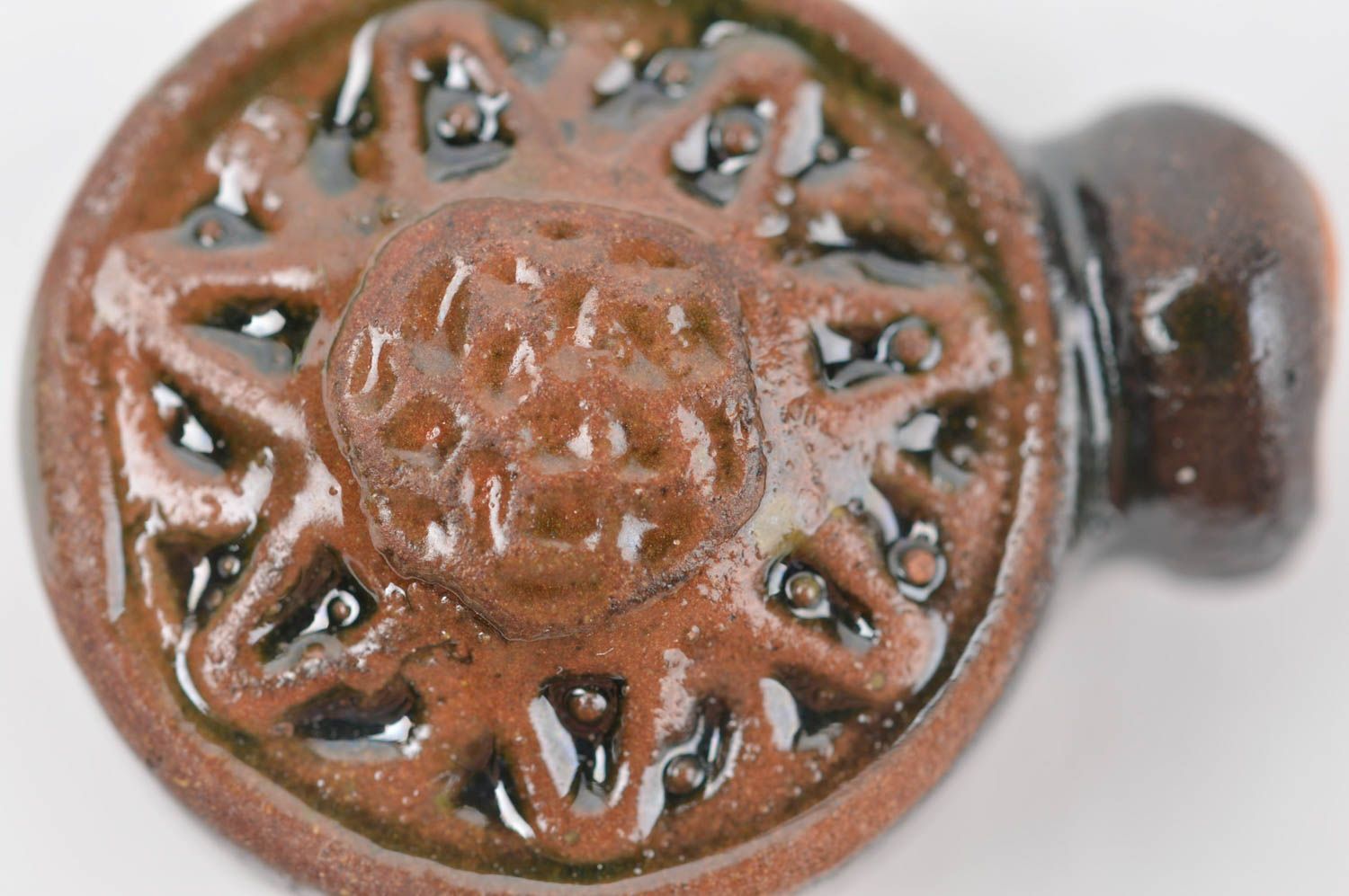Глиняный аромакулон ручной работы украшения на шею керамическая подвеска  фото 4