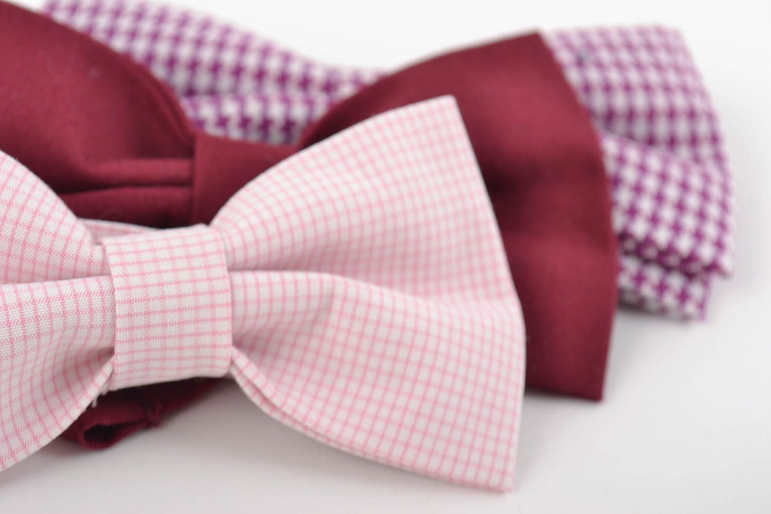 Набор текстильных галстуков-бабочек ручной работы для мужчин и женщин 3 штуки фото 3