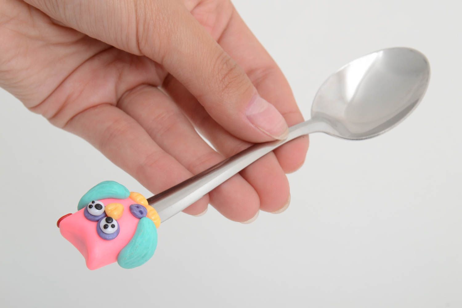 Tea spoon with polymer clay handmade cutlery stylish interior cutlery for kids photo 4