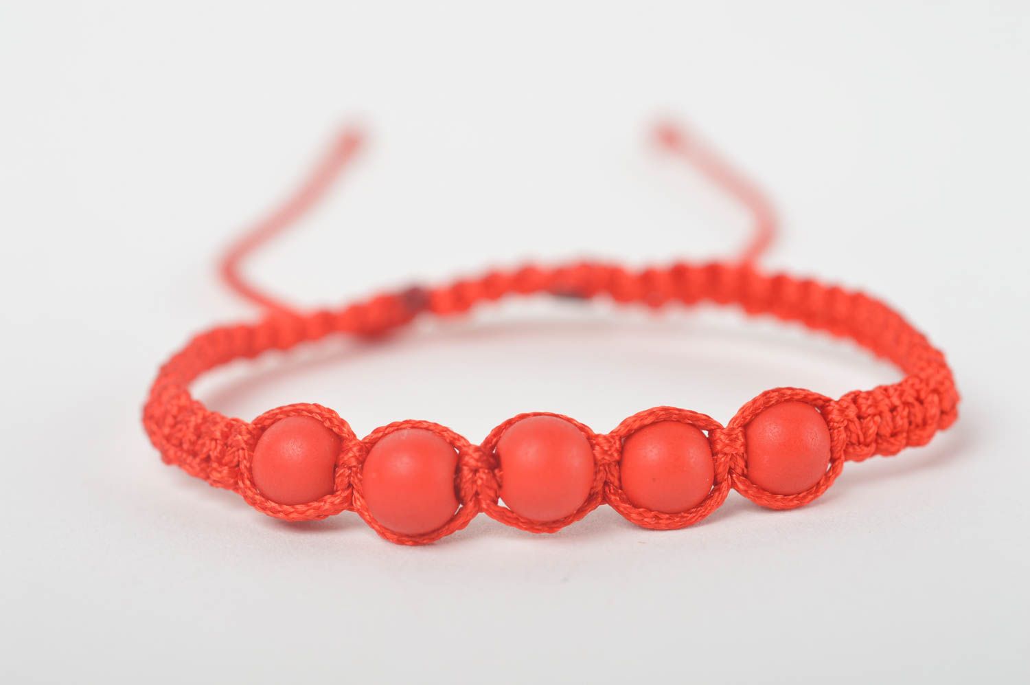 Red thin bracelet wrist woven jewelry stylish designer bracelet gift for her photo 2