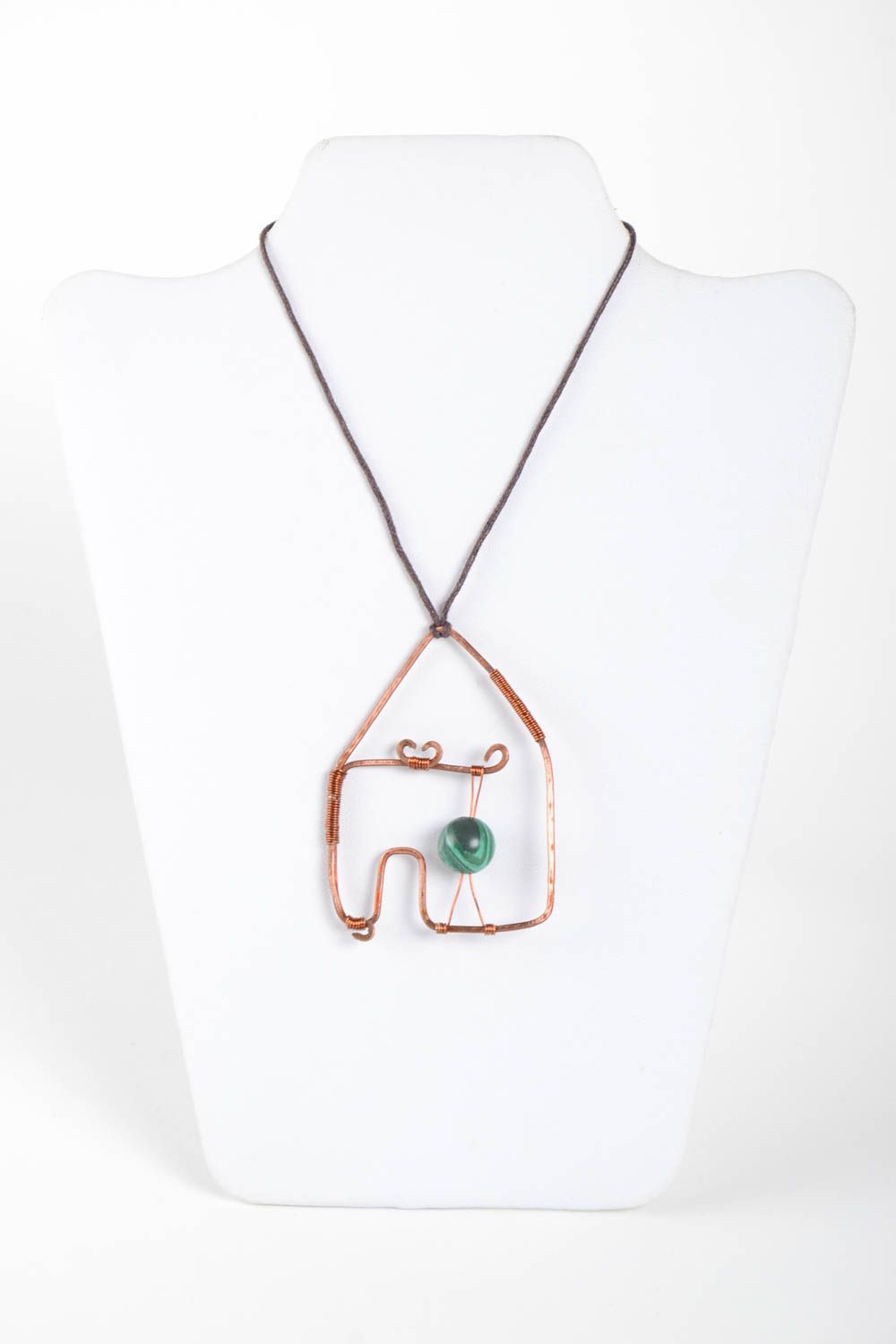 Stylish metal pendant handmade beautiful accessory copper designer jewelry photo 2