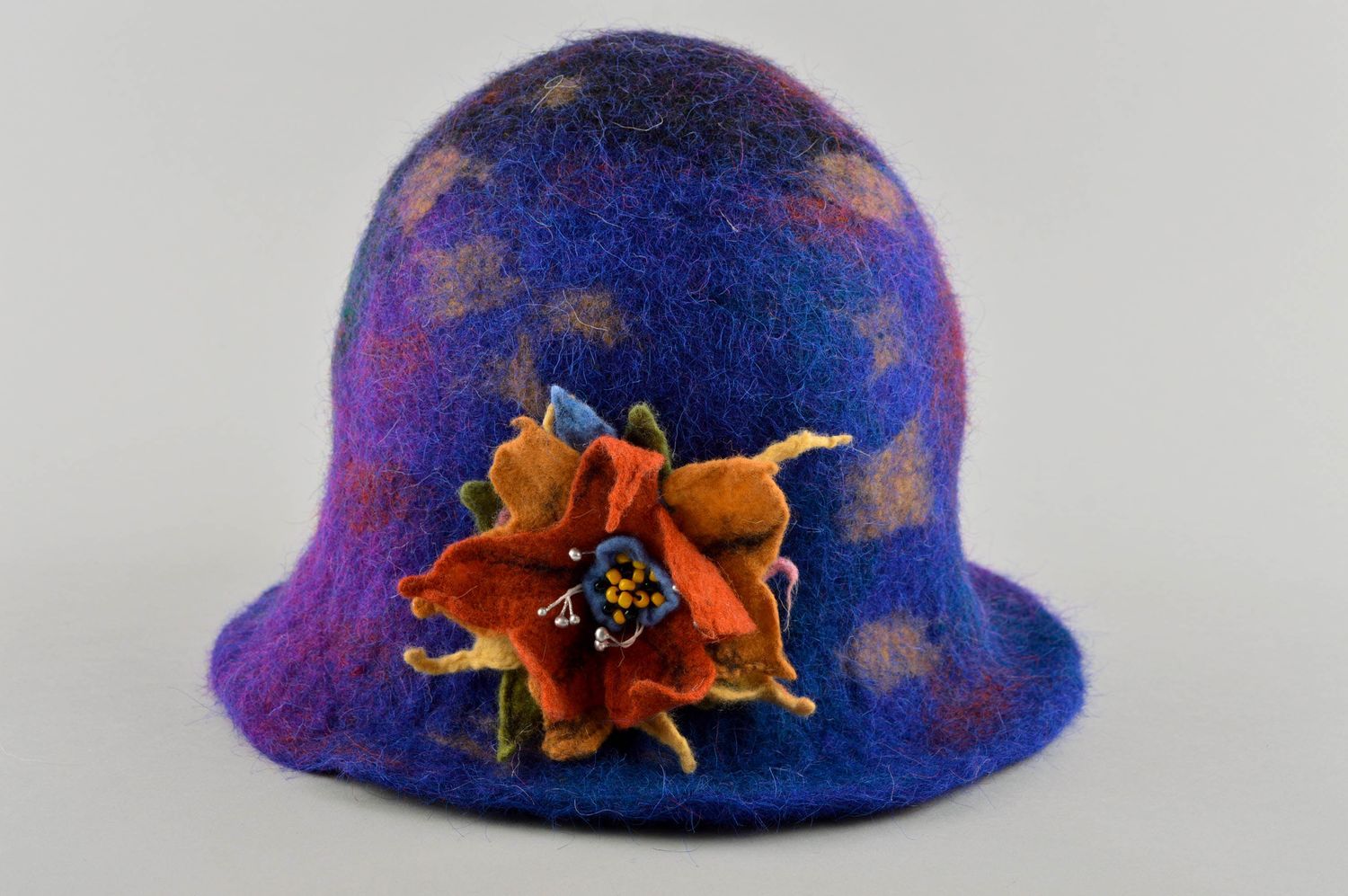 Handmade flower hat with brims winter accessories women hat designer stylish hat photo 5