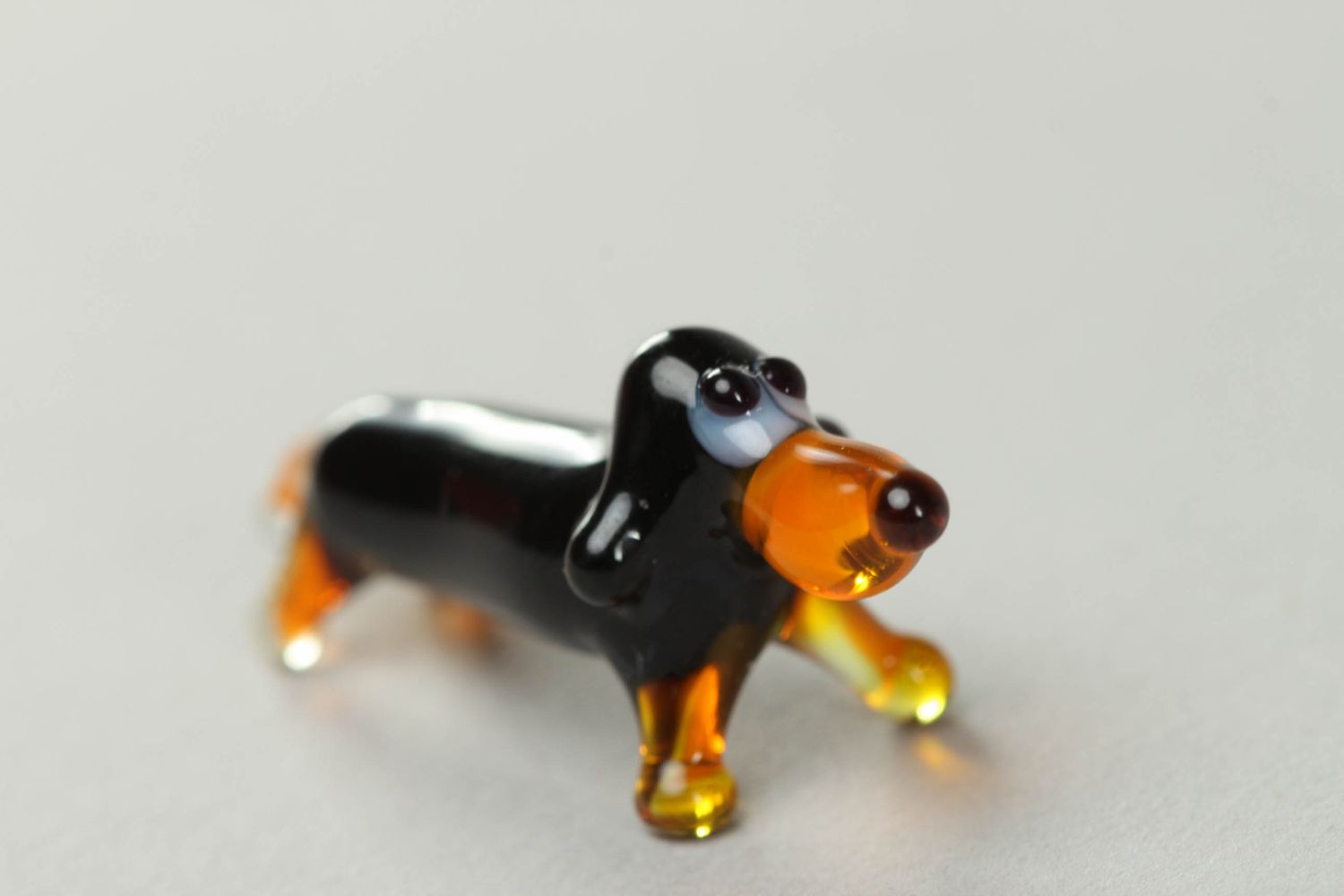 Lampwork glass figurine Badger-dog photo 2