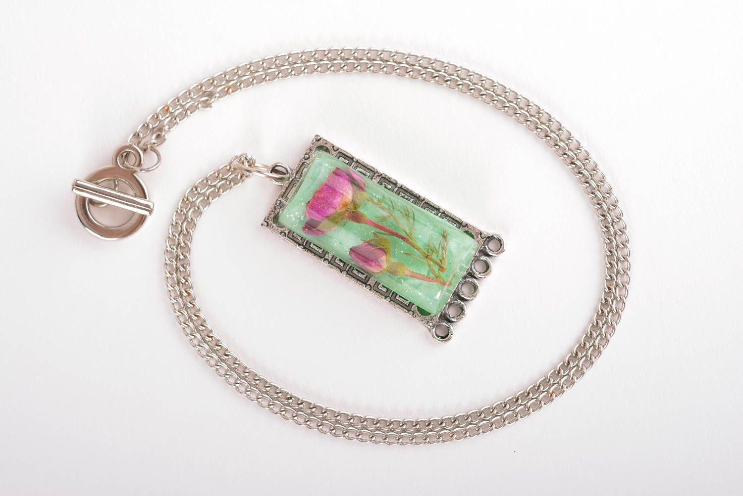 Cute handmade flower pendant fashion accessories metal necklace design photo 2