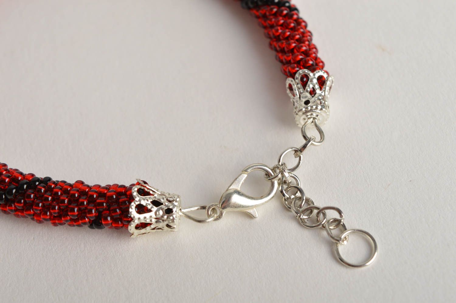 Stylish handmade beaded cord bracelet woven bead bracelet artisan jewelry photo 4