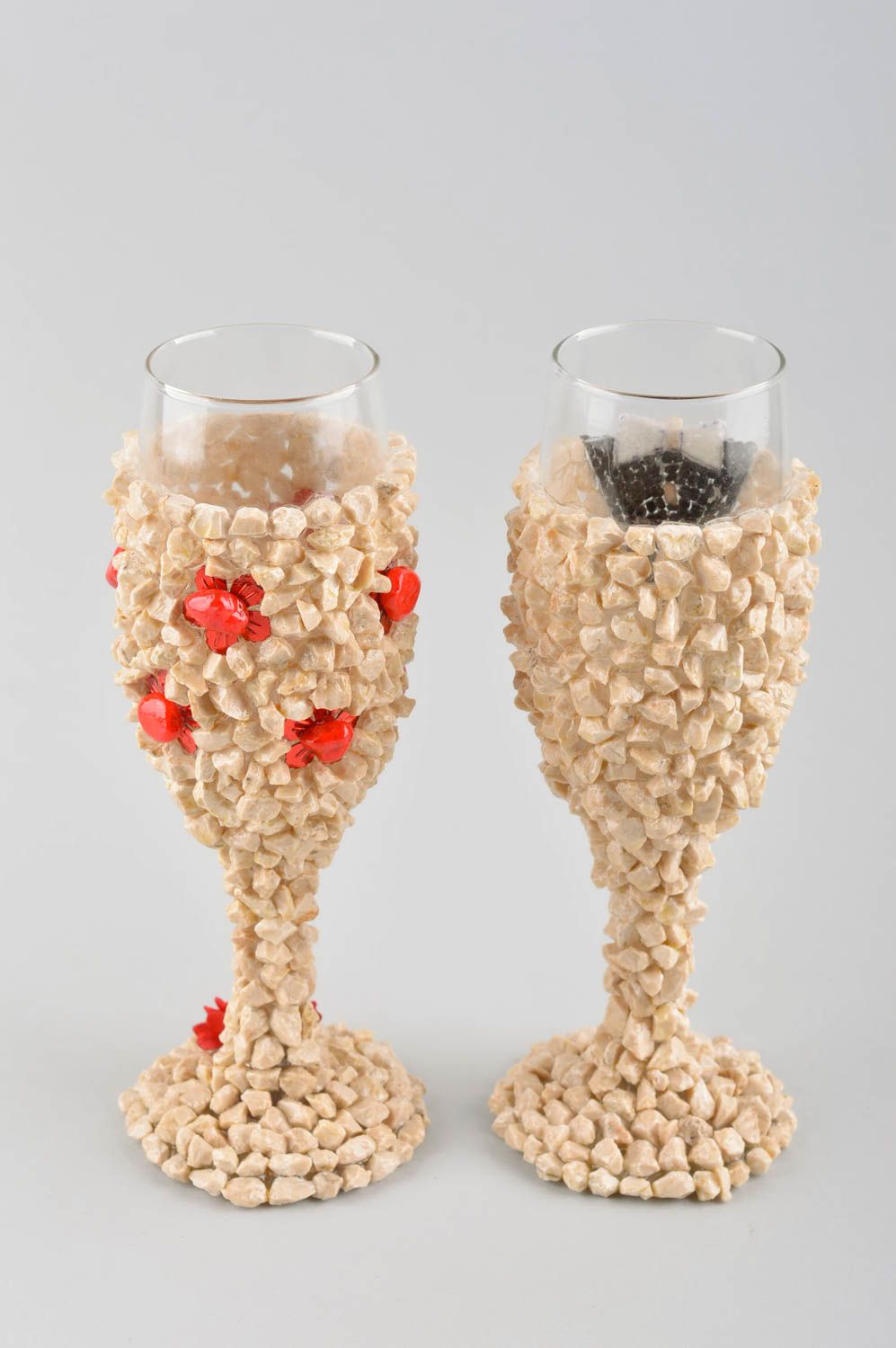 Stylish handmade champagne glasses 2 wedding glasses stemware ideas wedding gift photo 3
