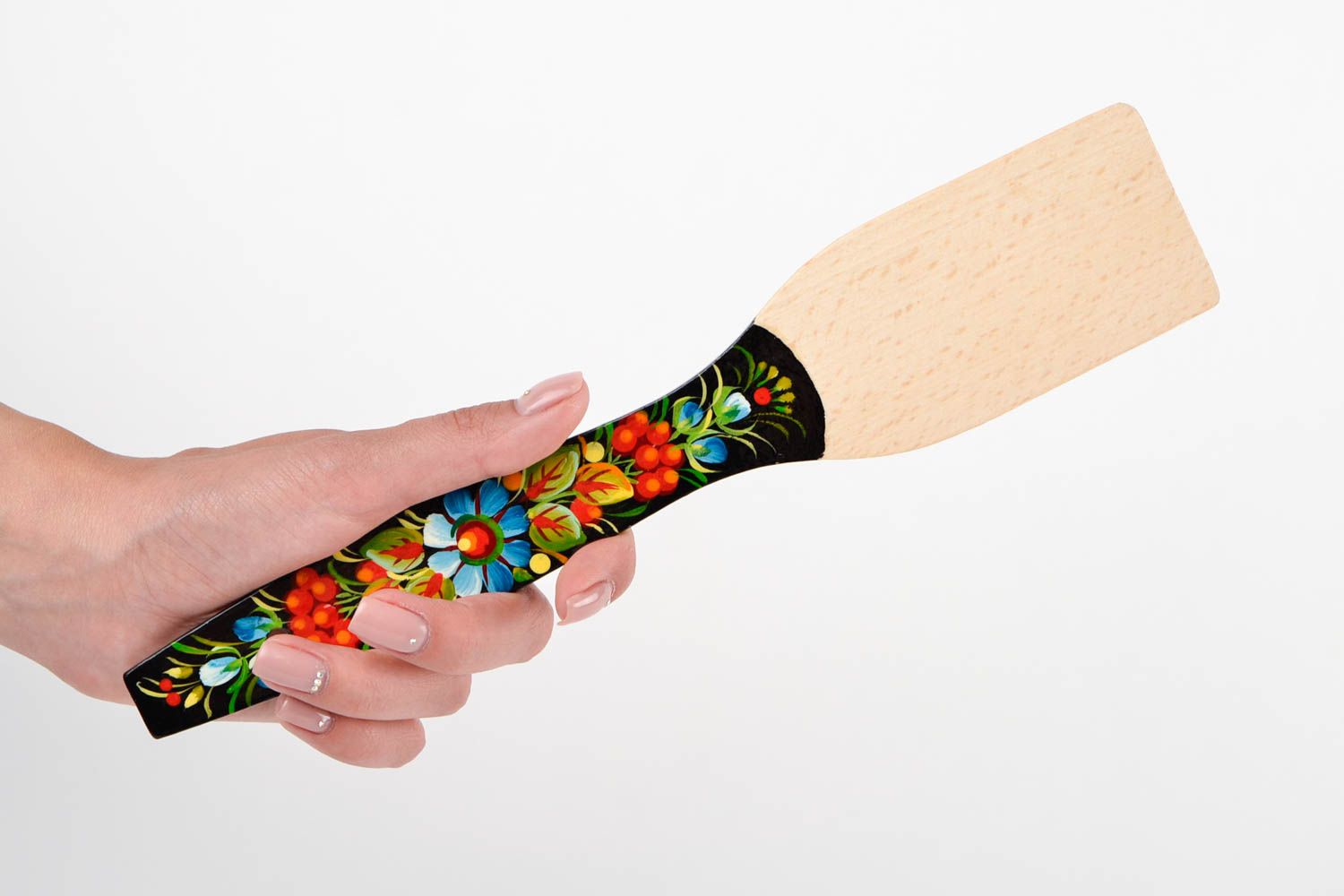 Handmade kitchen utensils wooden spatula decorative spatula cooking tools photo 2