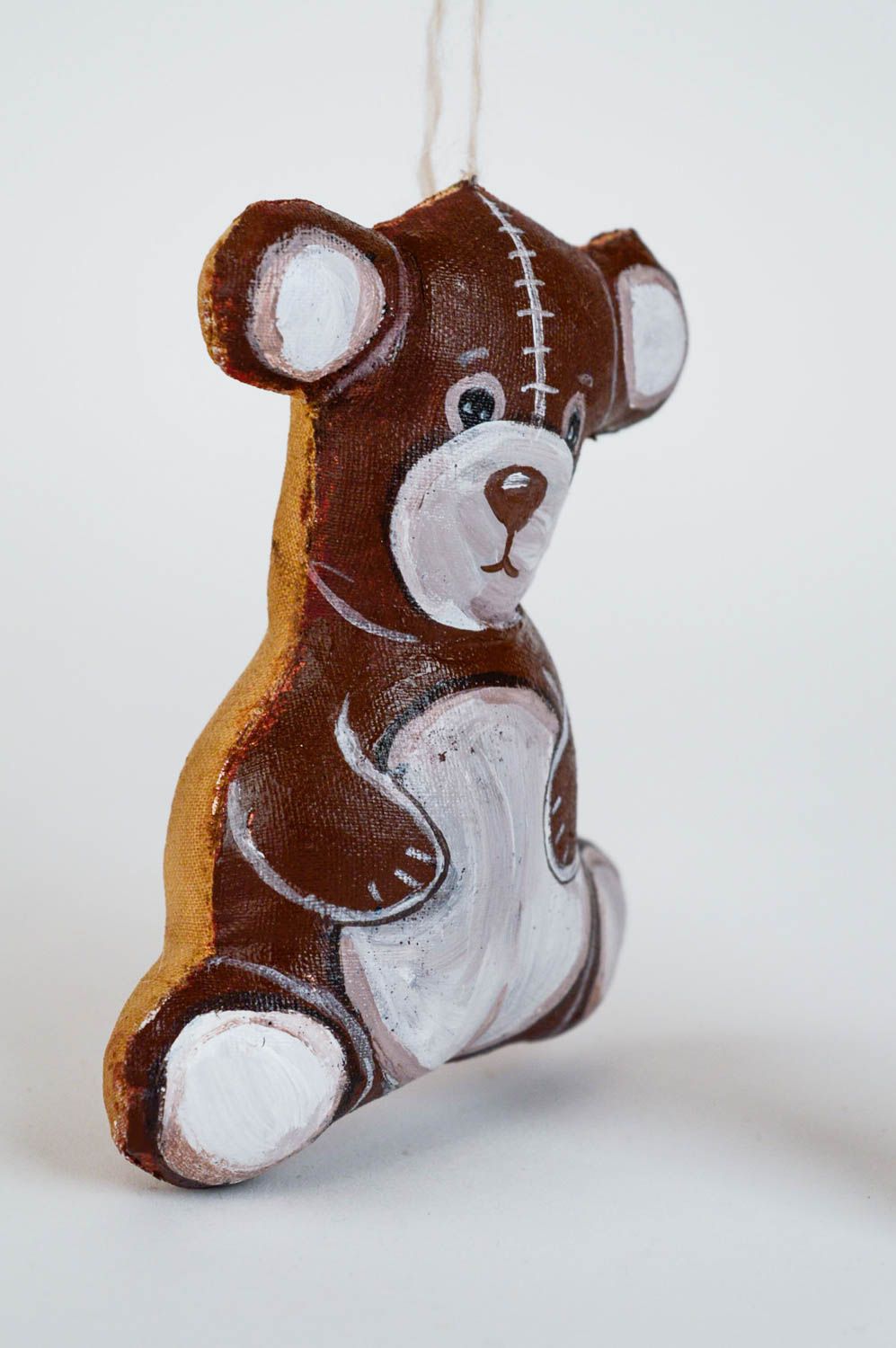 Мягкая игрушка медвежонок из ткани ароматизированный с росписью хенд мейд фото 2