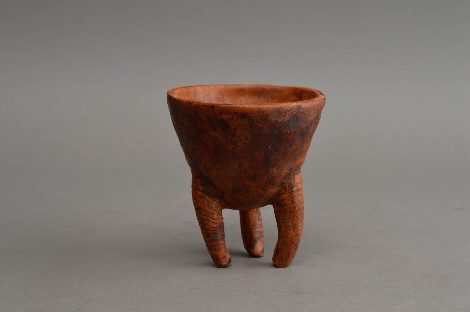 Ceramic handmade bowl unusual utensils made of clay stylish kitchenware photo 2