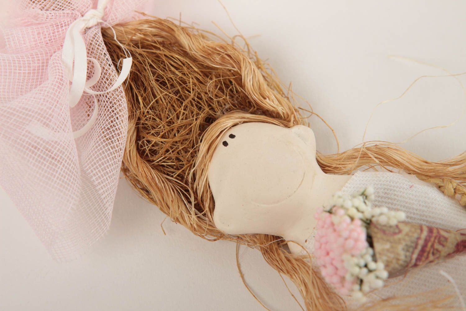 Handmade kleine Puppe Deko zum Aufhängen Designer Geschenk für Kinderzimmer foto 3