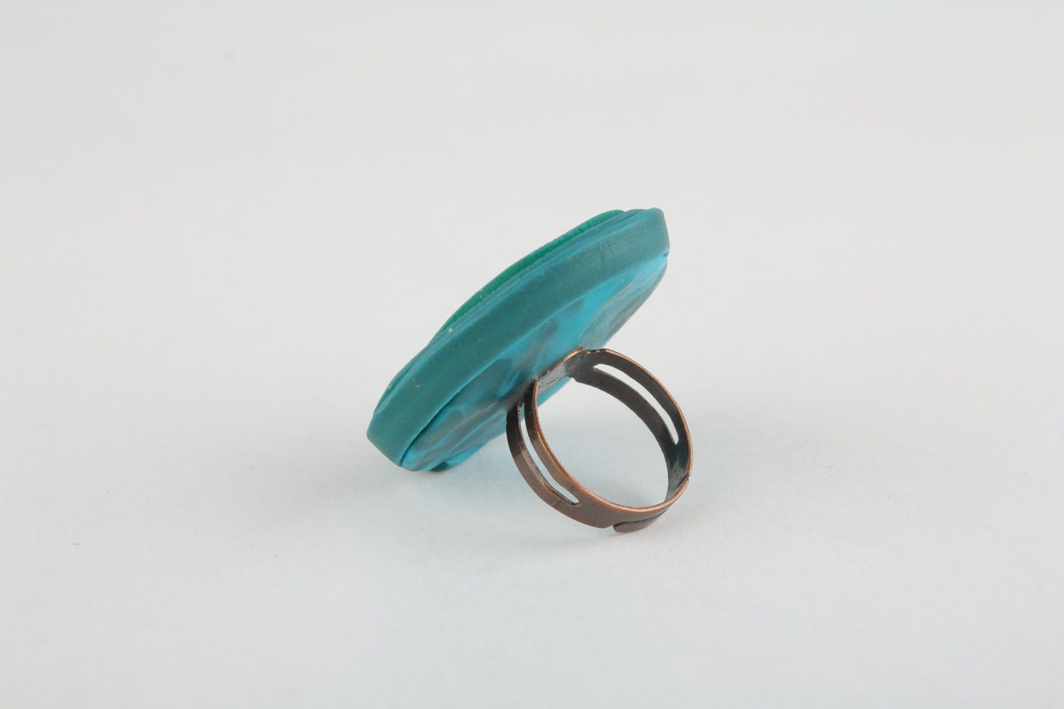 Polymer clay seal ring Turquoise photo 2