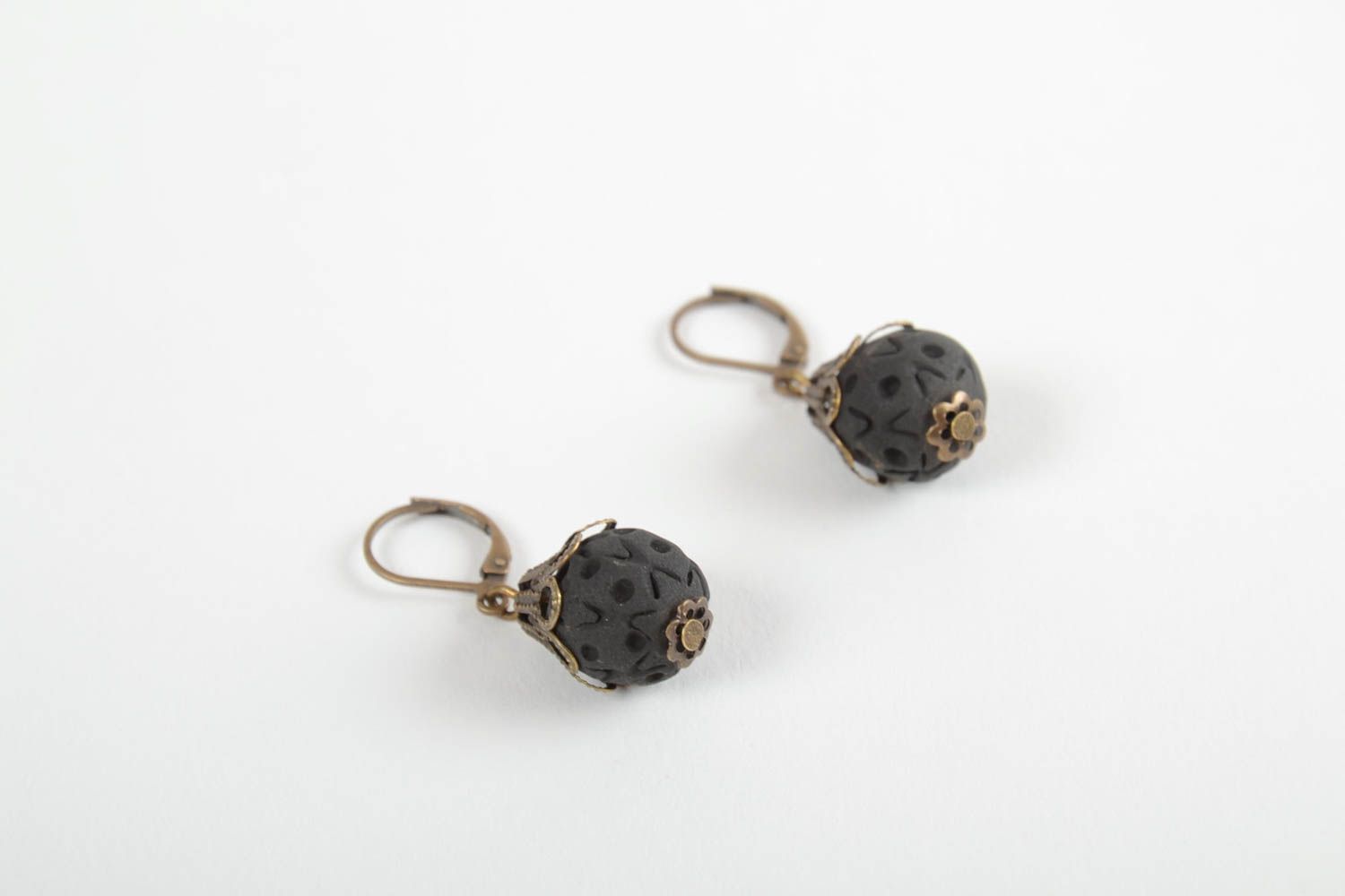Handmade earrings ceramic earrings unusual accessory designer jewelry photo 5