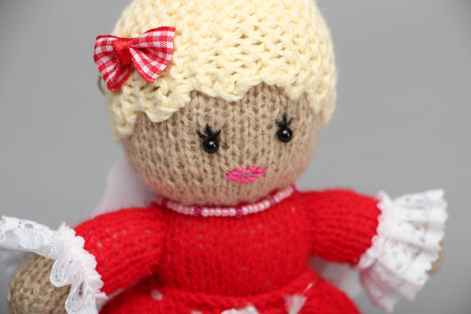 Beautiful hand knitted toy Girl photo 2