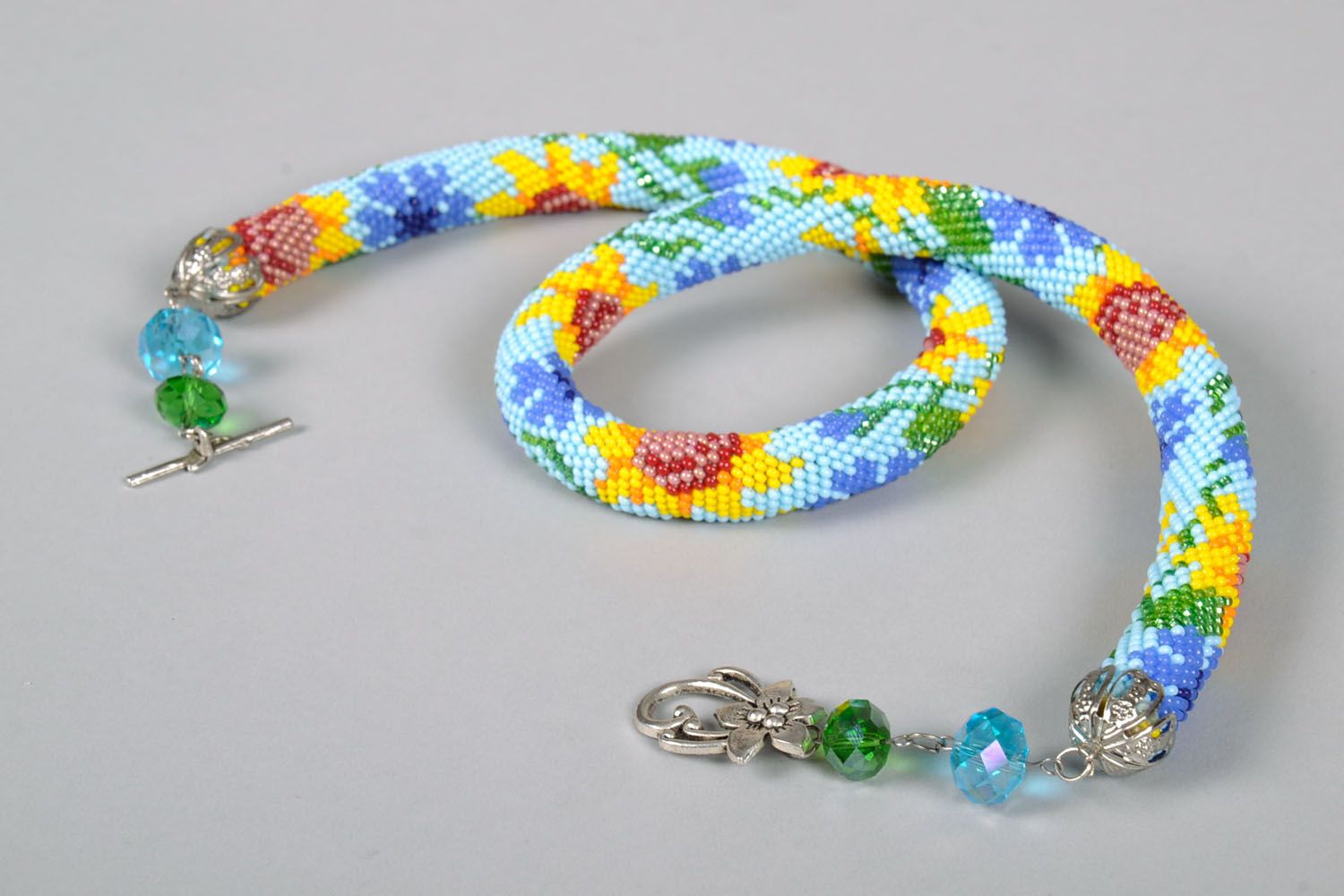 Beaded cord necklace Summer photo 4