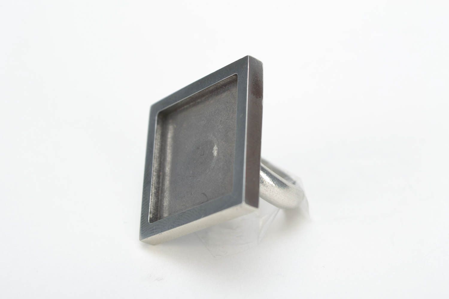 Fornitura para bisutería artesanal pieza en blanco rómbica para crear anillo de metal foto 2