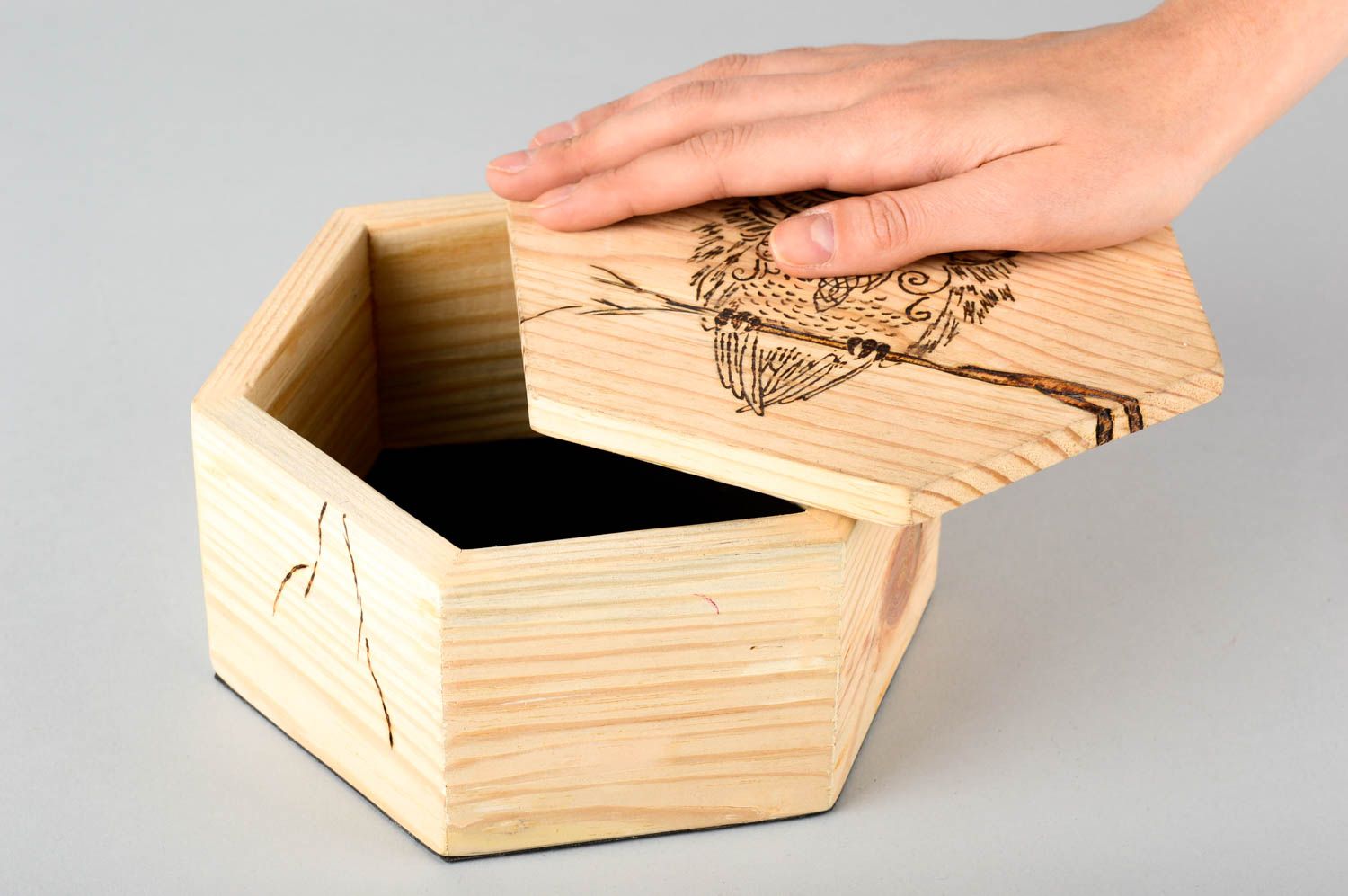 Handmade wooden box beautiful jewelry box home decoration ideas wood craft photo 2