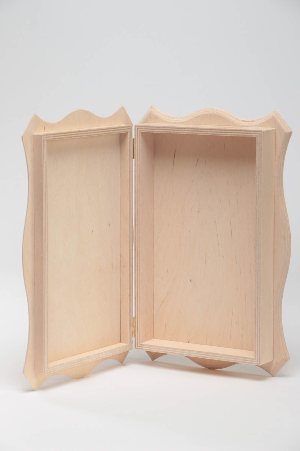 Boîte rectangulaire en bois brut pour serviettage ou à peindre faite main photo 4