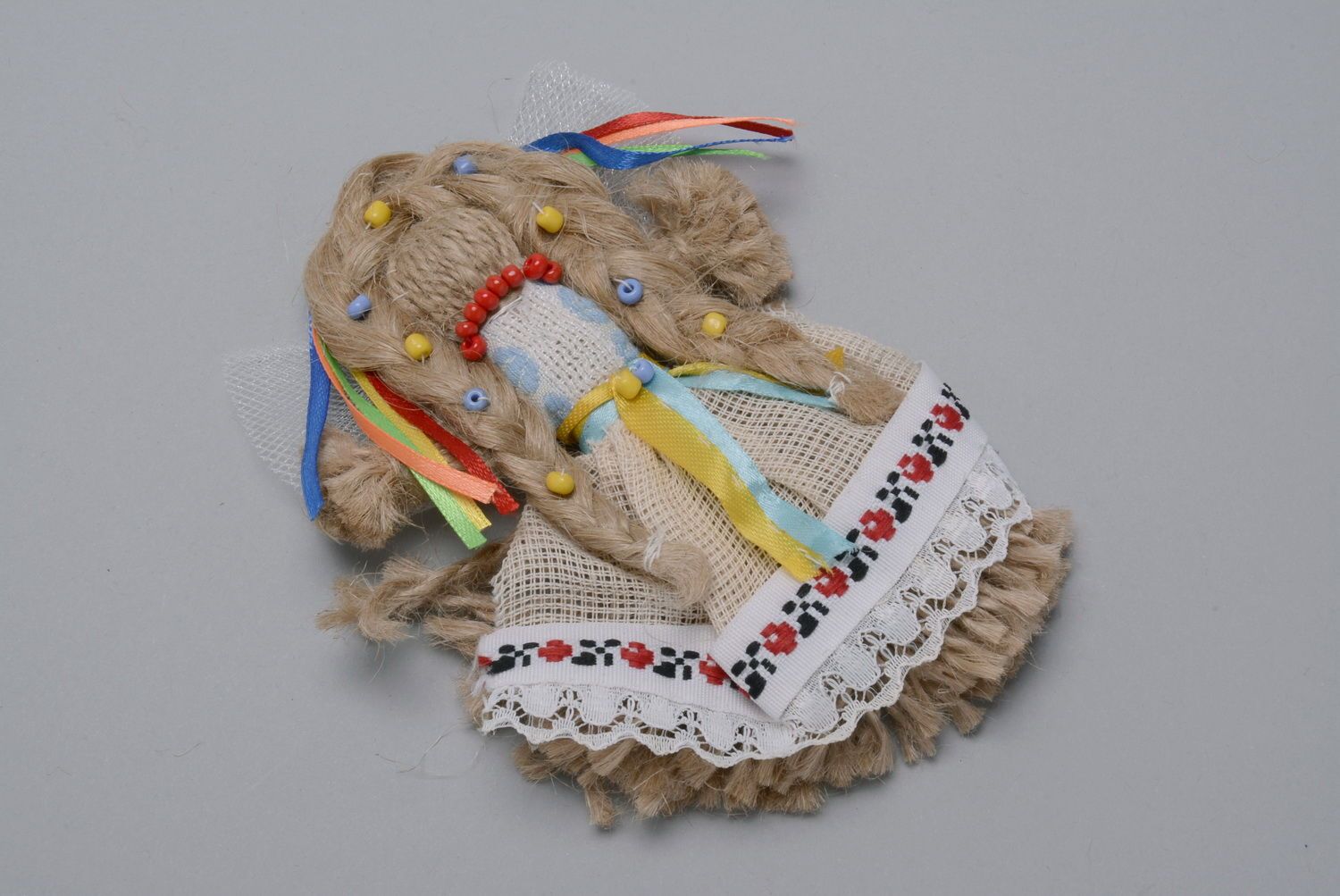 Bambola etnica fatta a mano bambola di stoffa talismano per la fortuna  foto 3