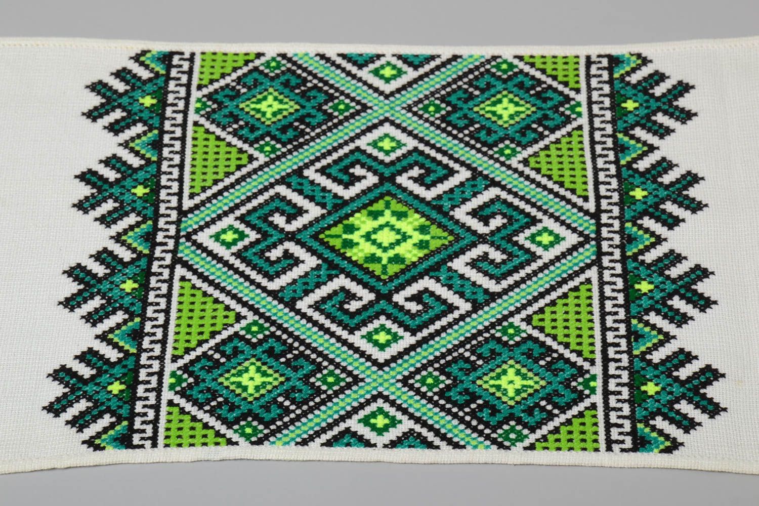 Handmade designer cotton textile towel cross-stitch embroidery wedding decor photo 5