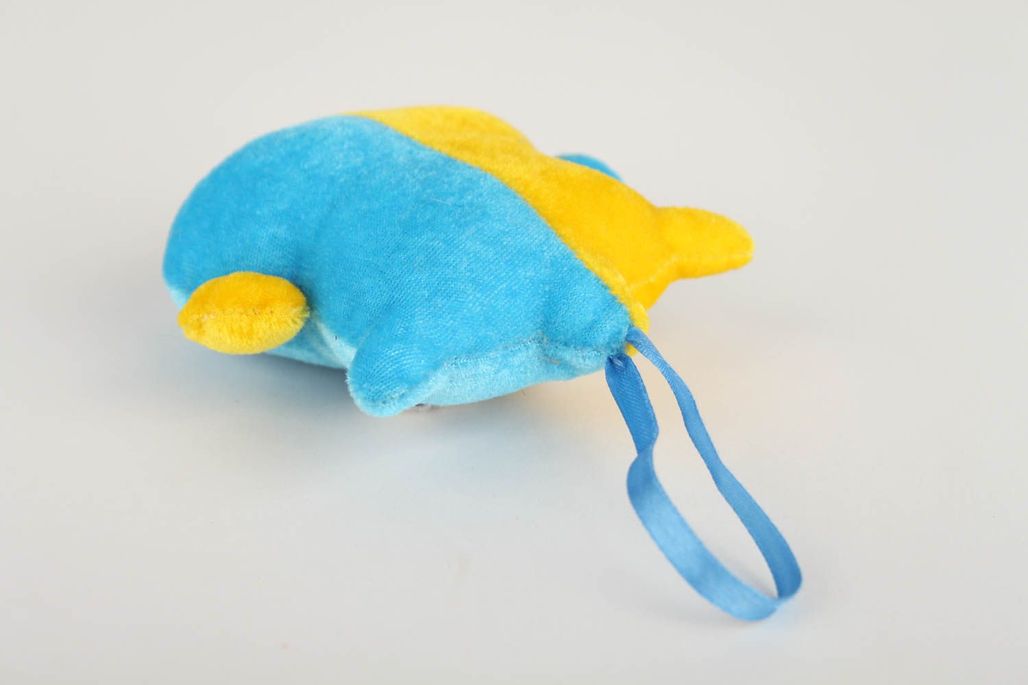 Игрушка кот ручной работы детская игрушка голубая желтая мягкая игрушка фото 5
