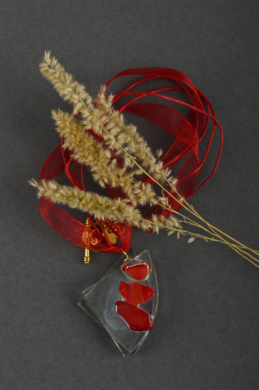 Halskette mit Anhänger Schmuck handgemacht Halskette für Frauen in Rot  foto 5