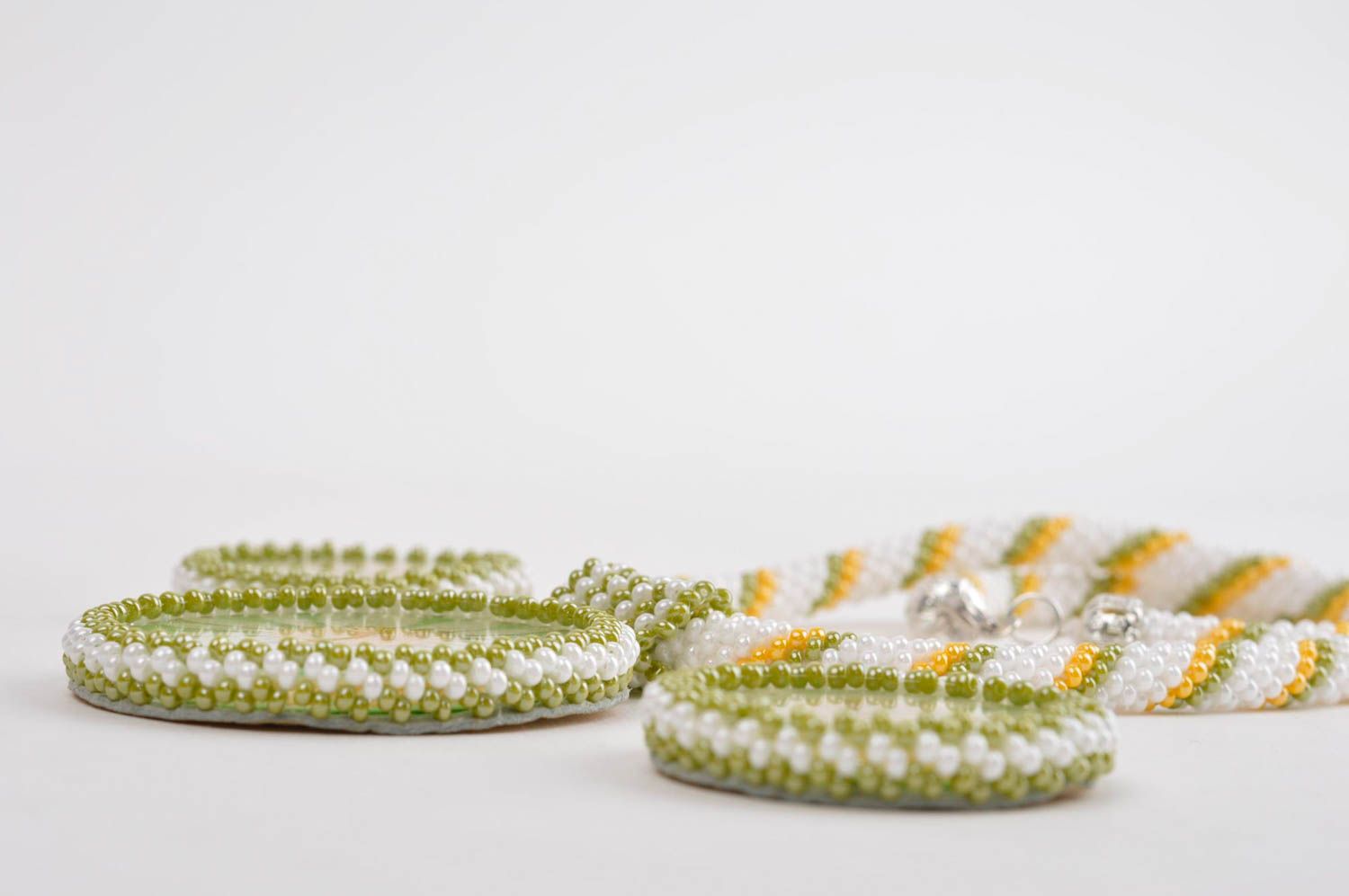 Handmade earrings unusual accessory gift ideas designer pendant jewelry set photo 3