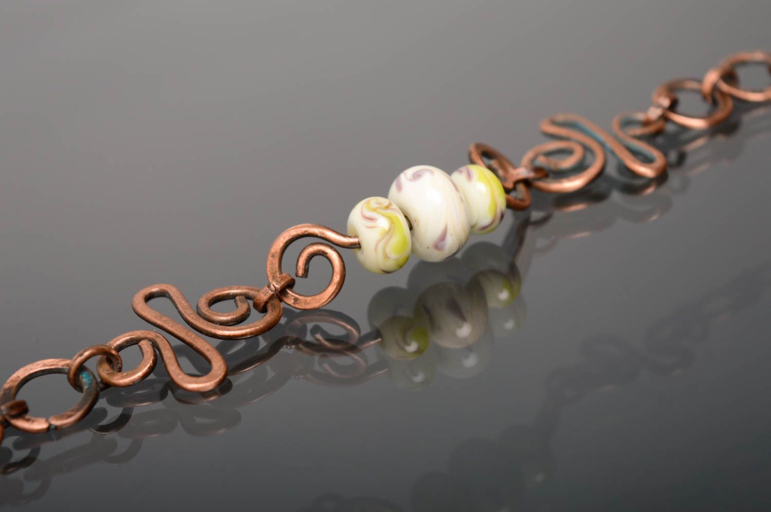 Wire wrap copper bracelet April photo 2