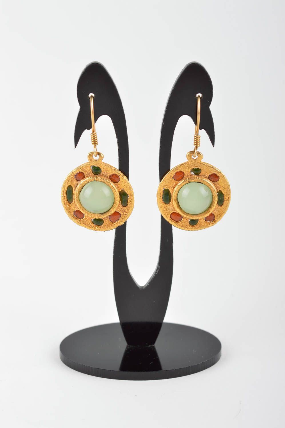 Unusual handmade gemstone earrings copper earrings metal earrings fashion trends photo 2