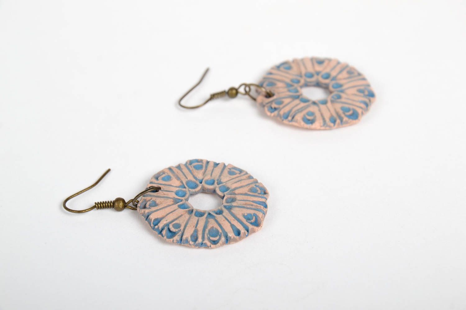 Handmade cute ceramic earrings beautiful designer earrings stylish jewelry photo 5