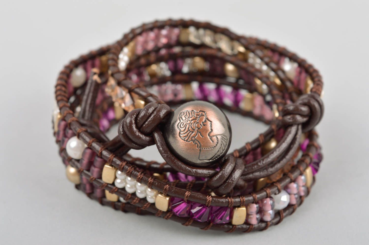 Handmade bracelet wrap bracelet beaded jewelry designer accessories gift for her photo 3
