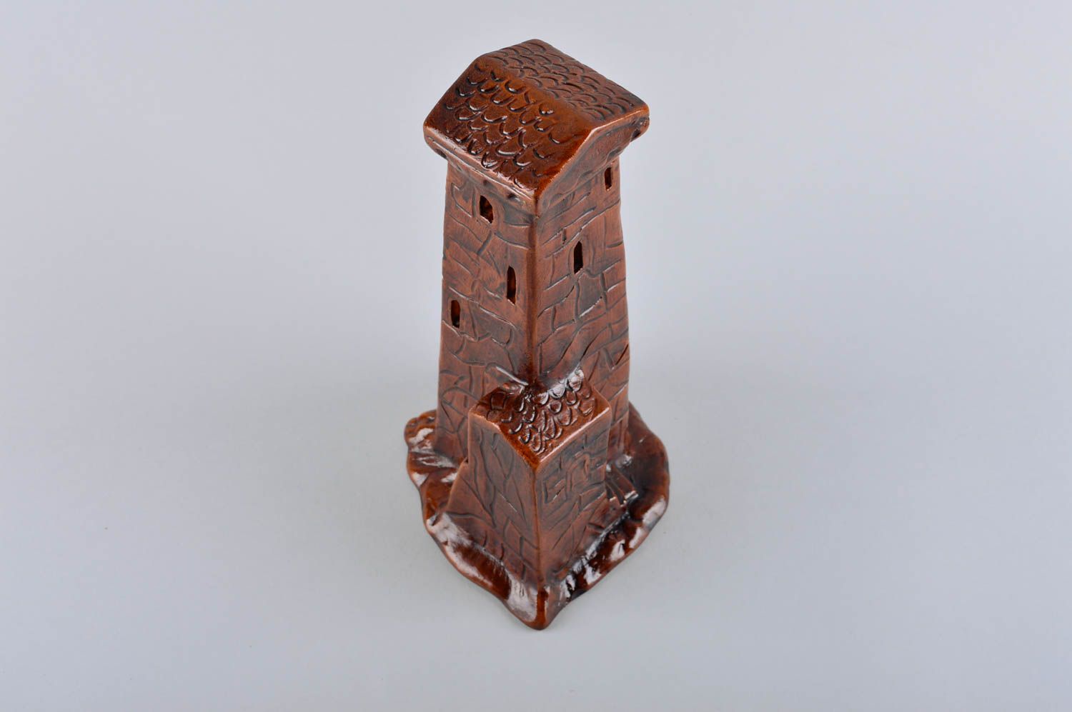 Handmade Keramik Deko Figur aus Ton Wohnzimmer Deko Swanischer Turm Geschenk foto 4