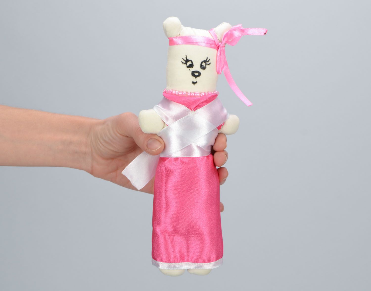 Homemade designer toy Bear in Chinese Dress photo 2
