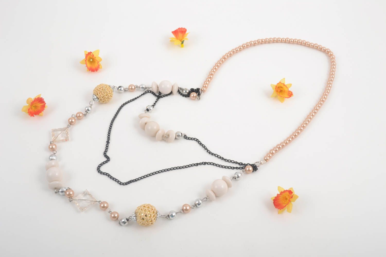 Handmade Schmuck Collier Halskette für Frauen Designer Schmuck aus acryl grell foto 1