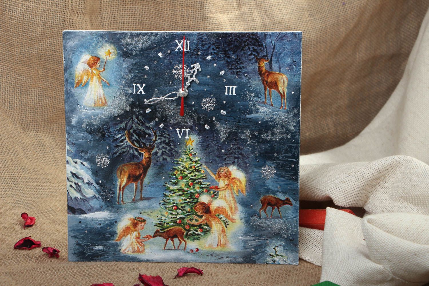 Horloge murale décorative aux motifs de Noël  photo 5