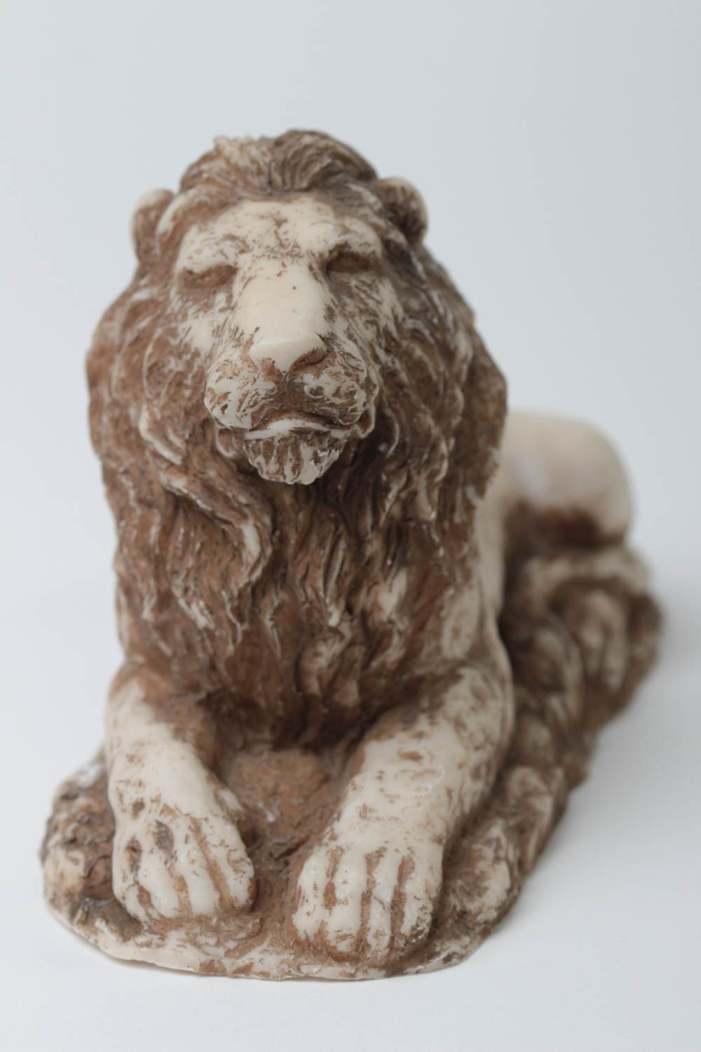Figurine décorative fait main Statuette originale Déco maison Lion avec peinture photo 2