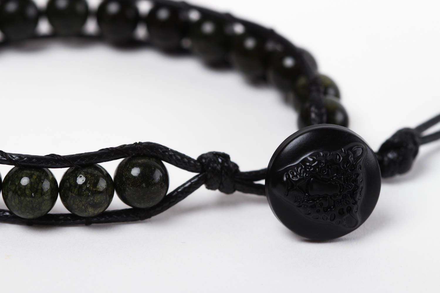 Black bracelet with natural stones serpentine bracelet fashion women bracelet photo 4
