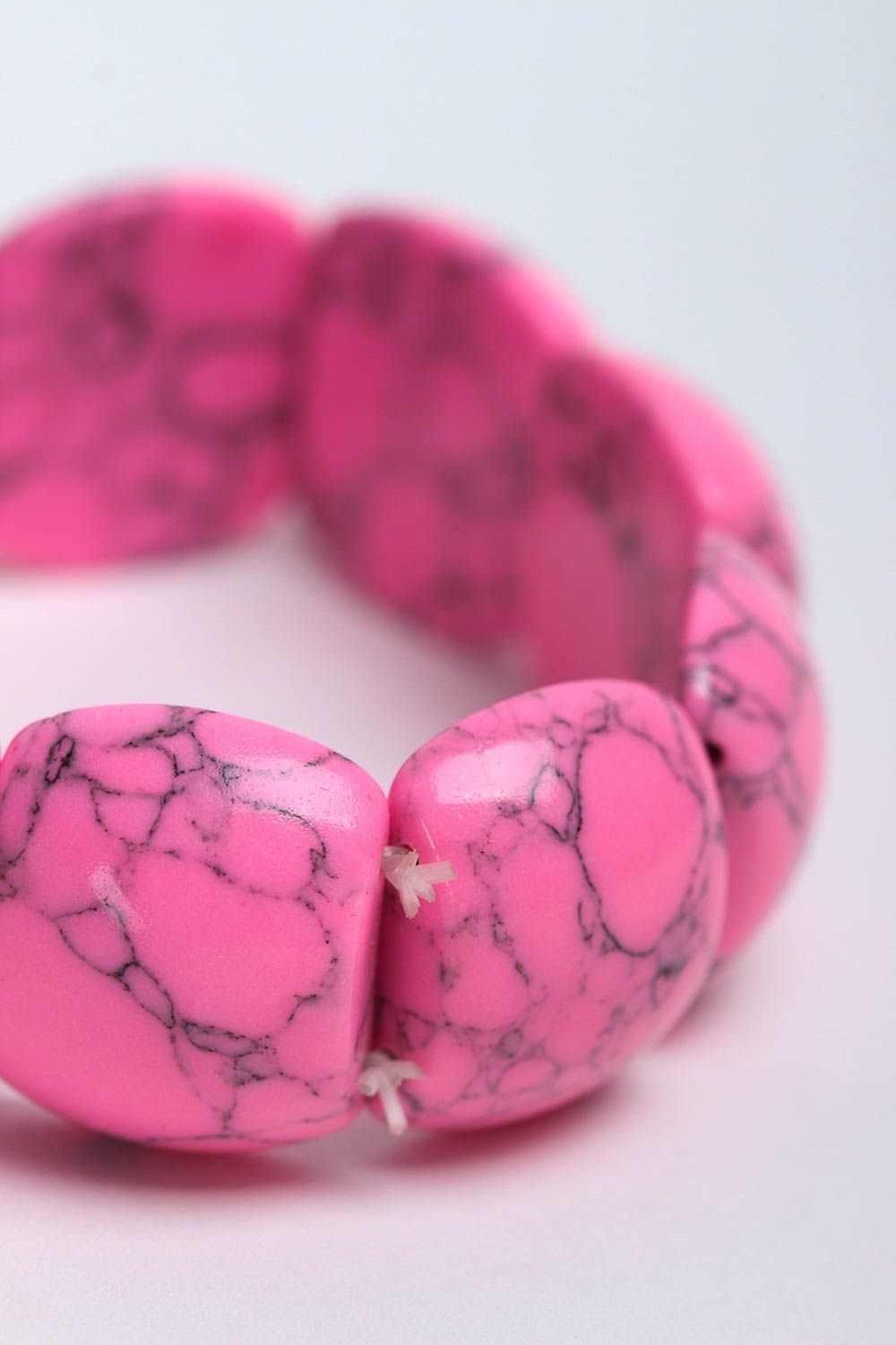 Браслет из бирюзы браслет ручной работы браслет с натуральным камнем розовый фото 3