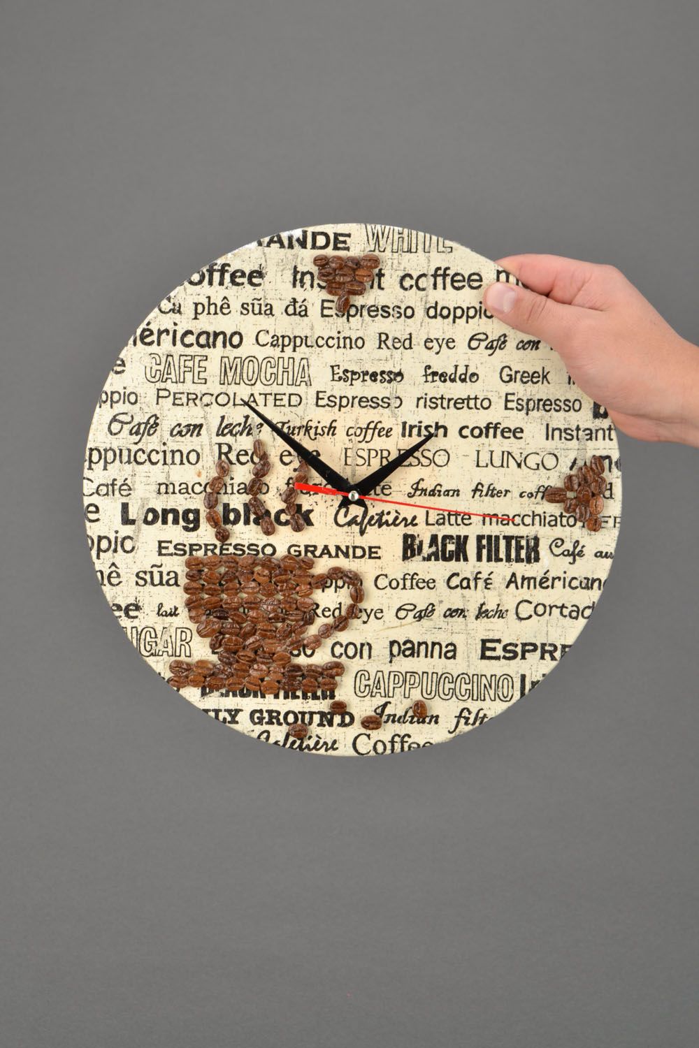 Wall clock made using decoupage technique photo 2
