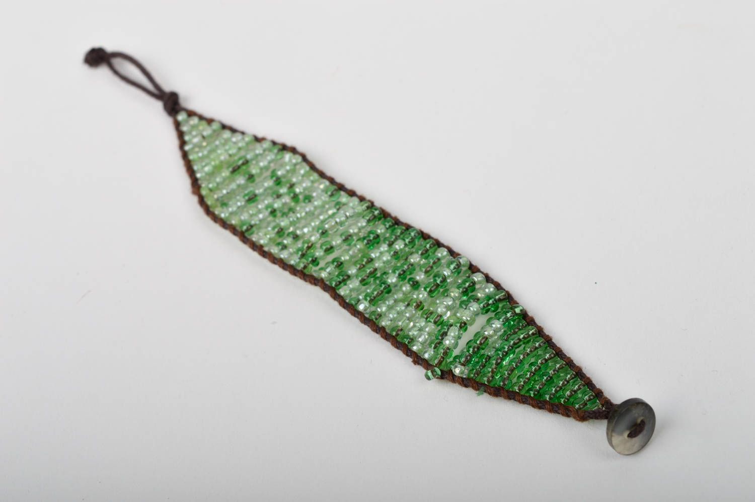 Pulsera de abalorios de color verde claro bisutería artesanal regalo original foto 3