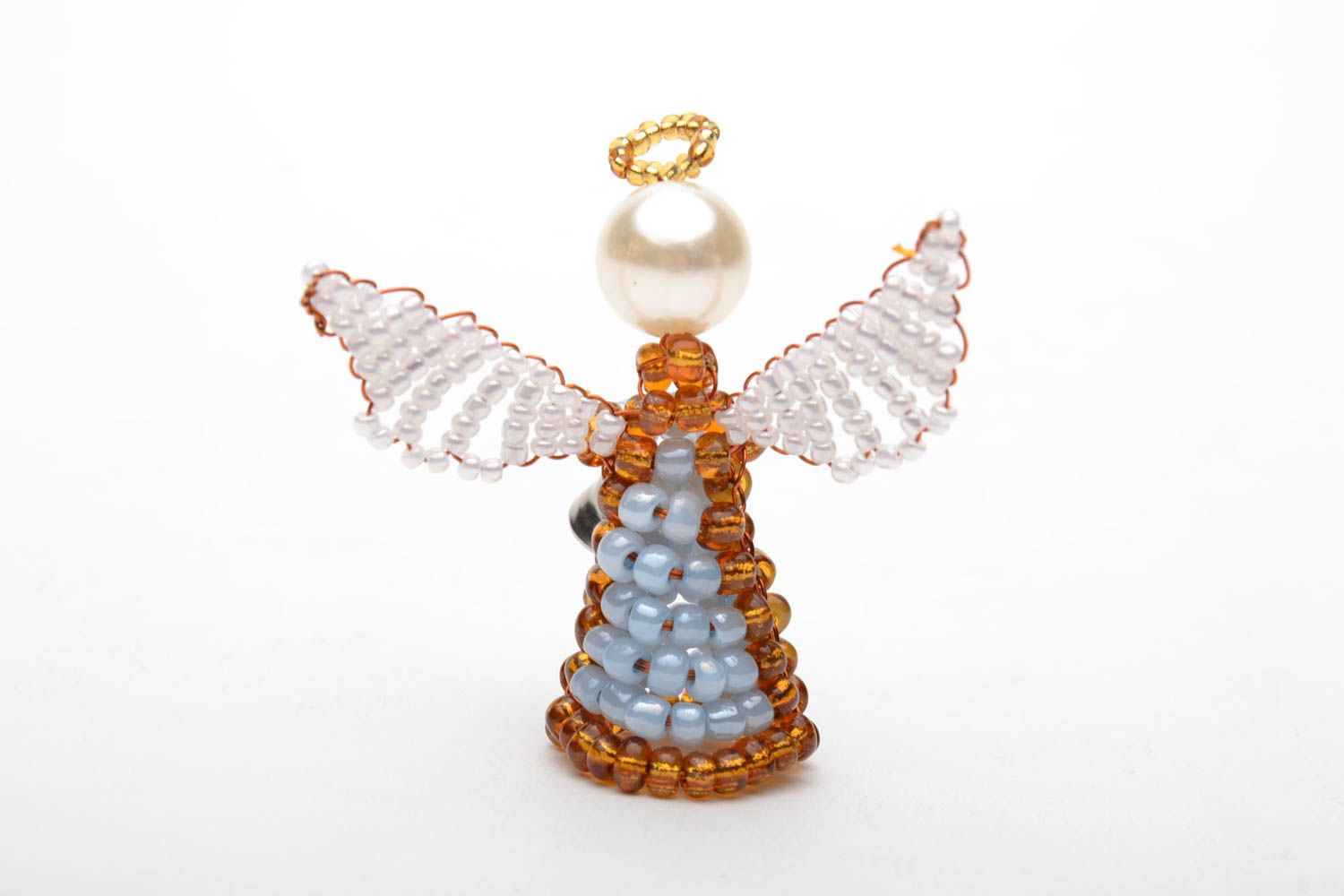 Beaded figurine Angel with a Bell photo 4