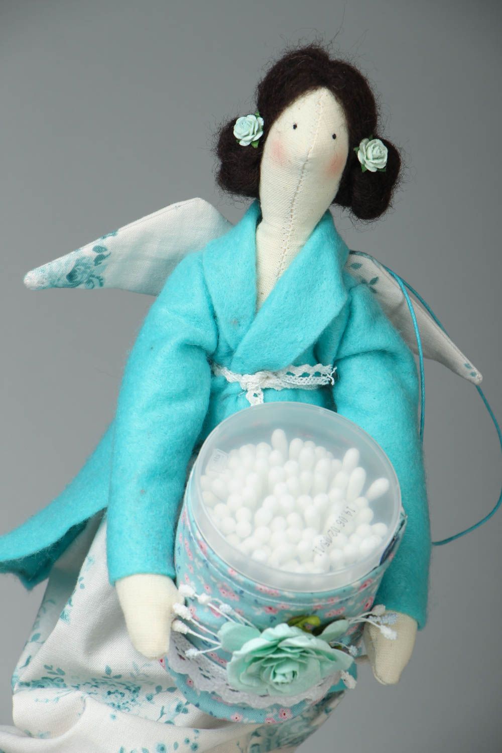 Jouet décoratif en tissu fait main original pratique en forme de poupée ange photo 2