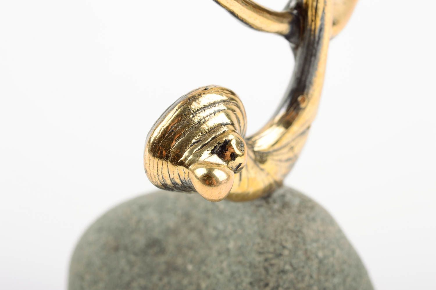 Designer unusual statuette jewelry made of brass handmade stylish accessory photo 4